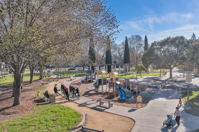 view of property's community featuring a playground