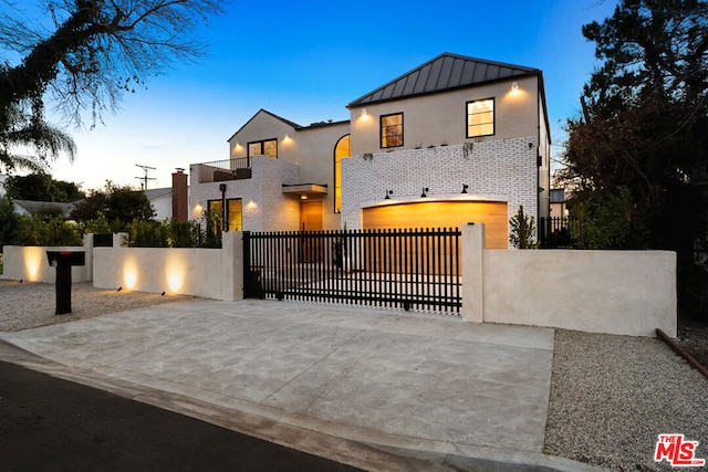 view of front of house with a garage