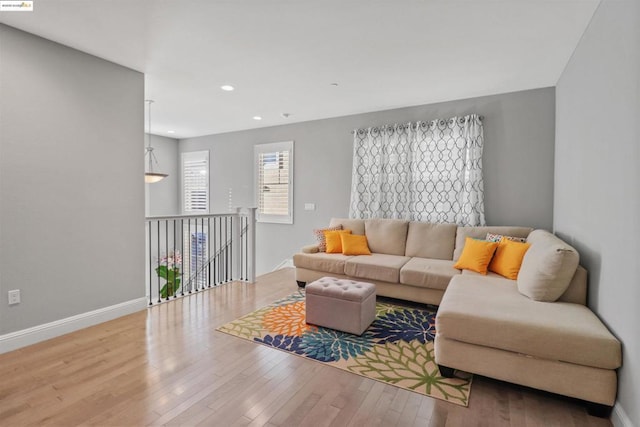 living room featuring hardwood / wood-style flooring