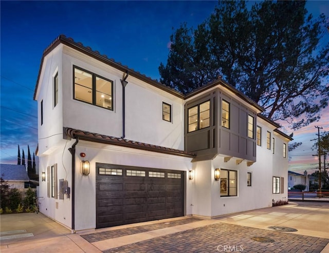 view of front of house with a garage