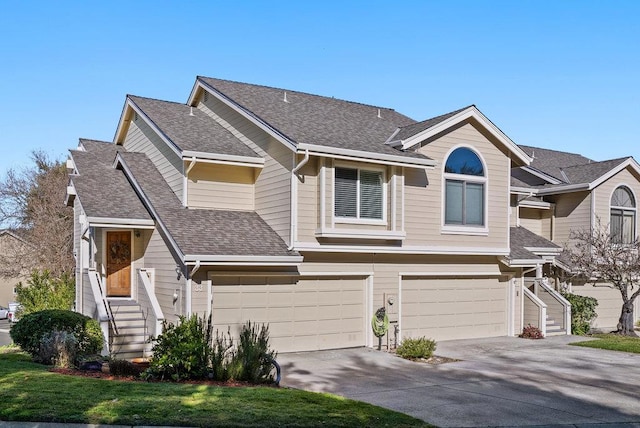 view of property with a garage