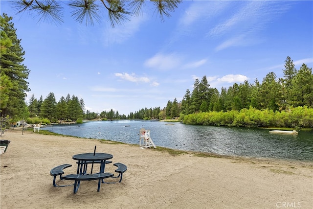 view of home's community featuring a water view