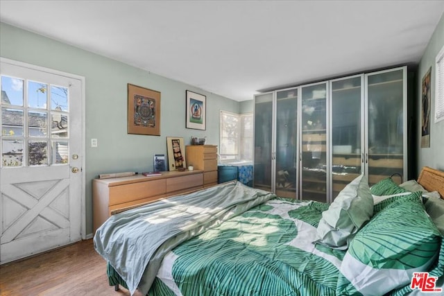 bedroom featuring wood-type flooring