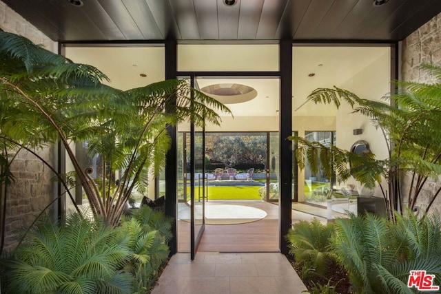 exterior space featuring tile patterned flooring