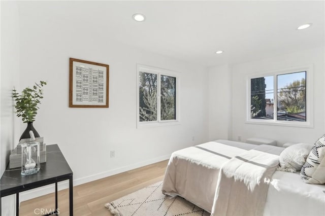 bedroom featuring light hardwood / wood-style floors