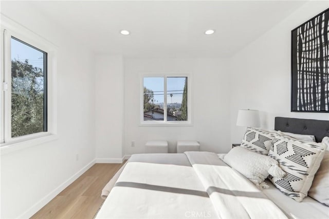 bedroom featuring light hardwood / wood-style flooring