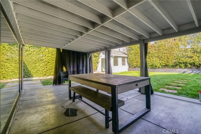 view of patio featuring outdoor dining space