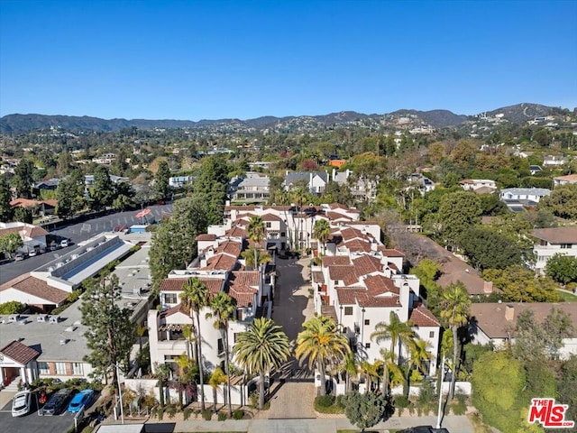 bird's eye view featuring a mountain view