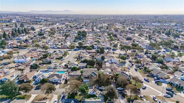 bird's eye view featuring a mountain view