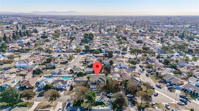 bird's eye view featuring a mountain view