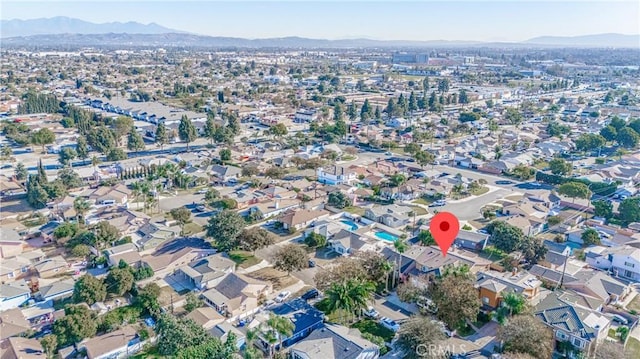 bird's eye view featuring a mountain view