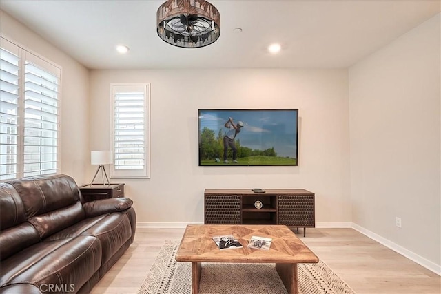 living room featuring light hardwood / wood-style floors