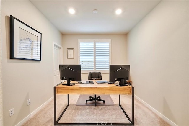 view of carpeted office