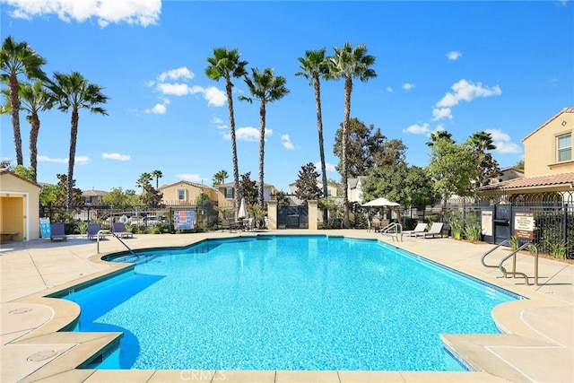 view of pool featuring a patio