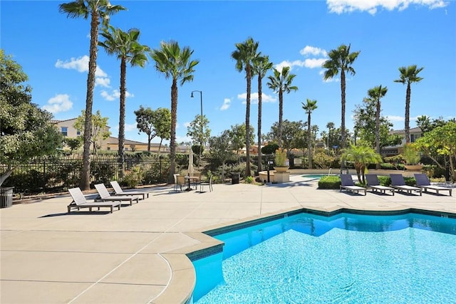 view of pool featuring a patio area