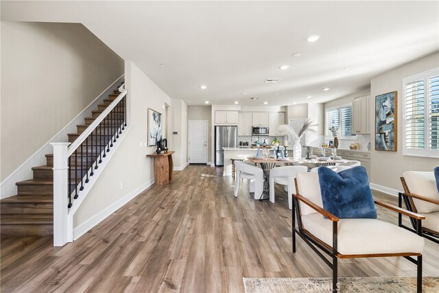 interior space featuring light wood-type flooring