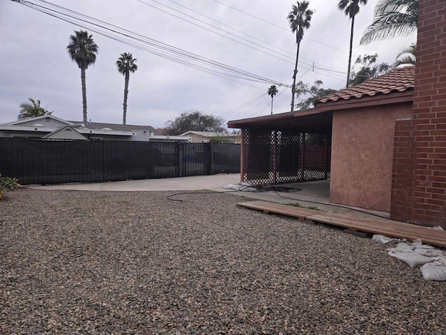 view of yard with a patio area