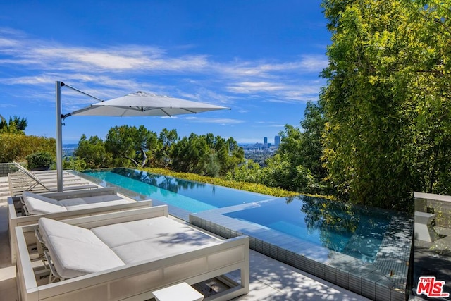 view of pool with a jacuzzi