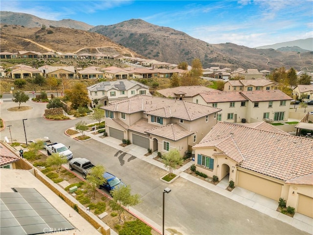 aerial view with a mountain view