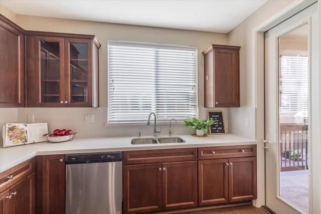 kitchen featuring sink, a wealth of natural light, and dishwasher