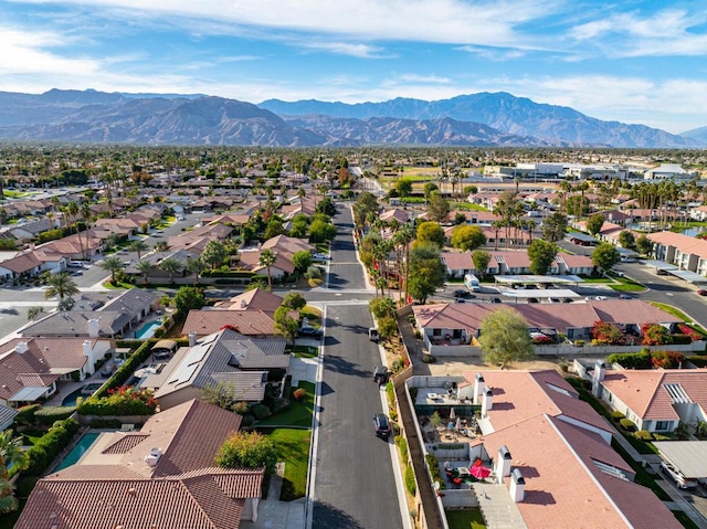 aerial view featuring a mountain view