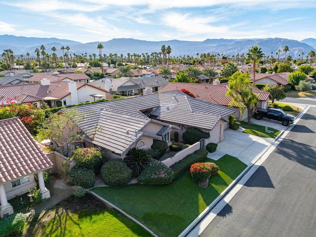 aerial view featuring a mountain view