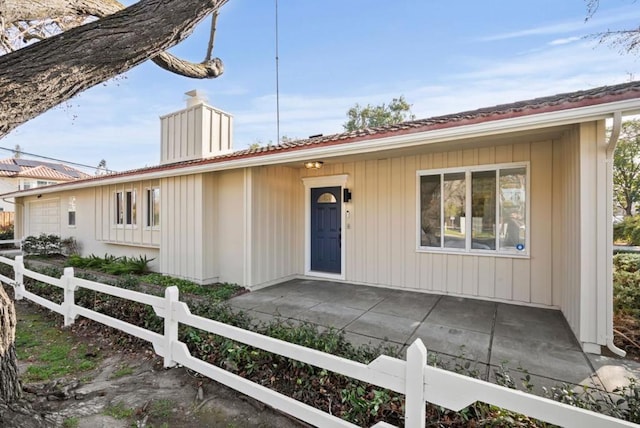 ranch-style house with a patio