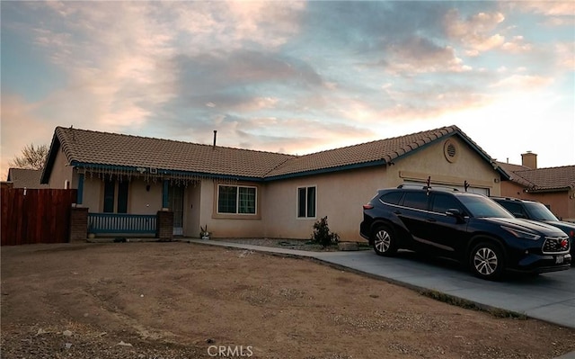 view of single story home