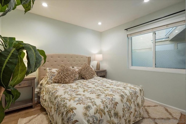 bedroom featuring light hardwood / wood-style floors