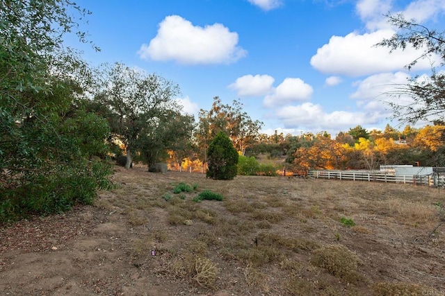 view of yard featuring a rural view