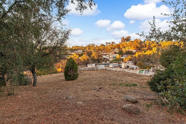 view of yard featuring a rural view