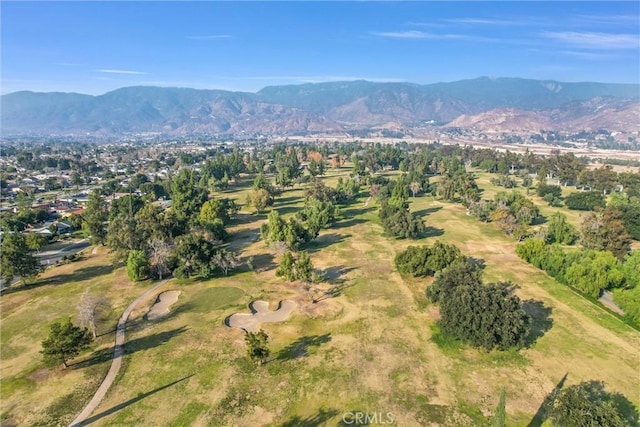 aerial view featuring a mountain view