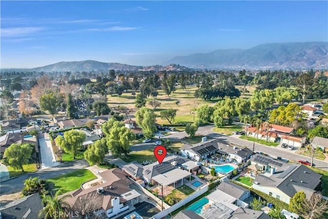 aerial view featuring a mountain view