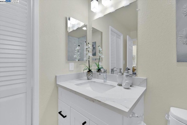 bathroom with toilet and vanity