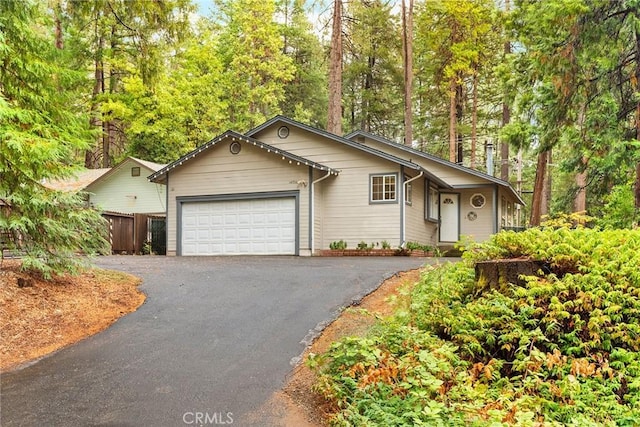 view of front facade featuring a garage