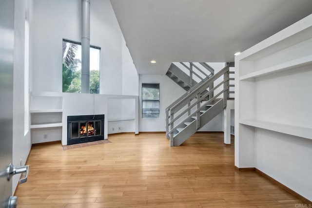 living room with light hardwood / wood-style floors