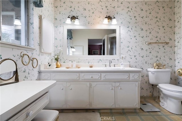 bathroom with toilet and vanity