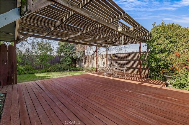 wooden deck with a pergola