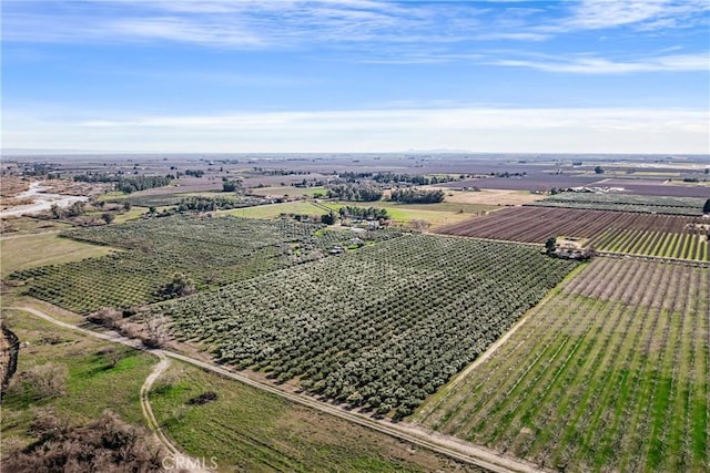 drone / aerial view with a rural view