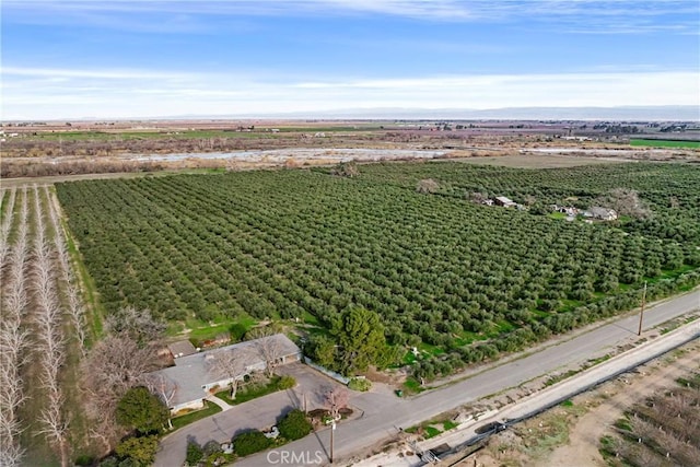 birds eye view of property with a rural view