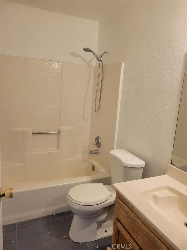 1217 Lill Hill Dr, Needles, CA 92363 - full bath featuring tile patterned floors, vanity, and washtub / shower combination