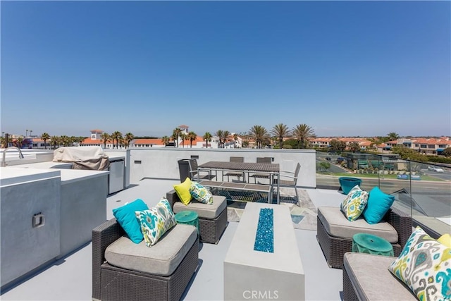 view of patio featuring an outdoor hangout area and grilling area