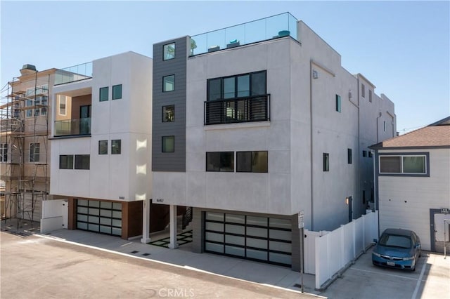 view of building exterior with a garage