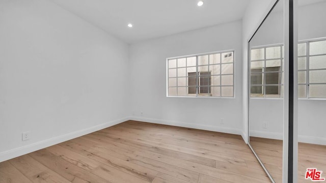 empty room featuring light wood-type flooring