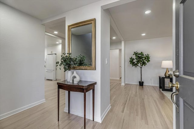 hall featuring light hardwood / wood-style floors