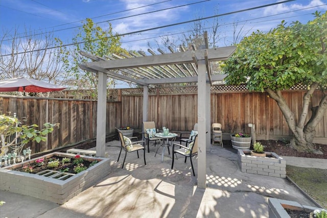 view of patio / terrace with a pergola