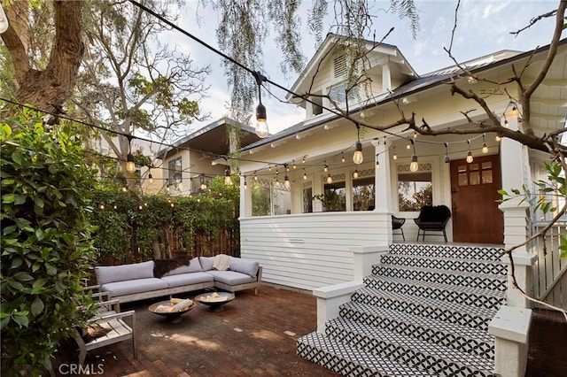 exterior space with an outdoor hangout area