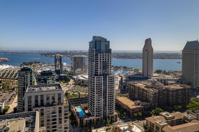 view of city featuring a water view