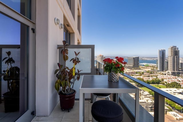 balcony with a water view