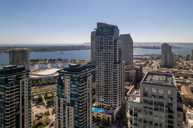 view of city featuring a water view